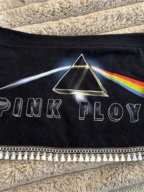 Pink Floyd Black Dark Side of the Moon Mini Skirt with Prism Rainbow Graphic